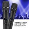 Universal VHF Wireless Handheld Microphone with Receiver for KaraokeBusiness Meeting Black