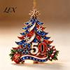 Lightweight Acrylic Pendants 250 Anniversary USA Christmas Tree Ornament, 2D 1776-2026 250th Ornaments Hanging Decoration, Fourth of July Independence