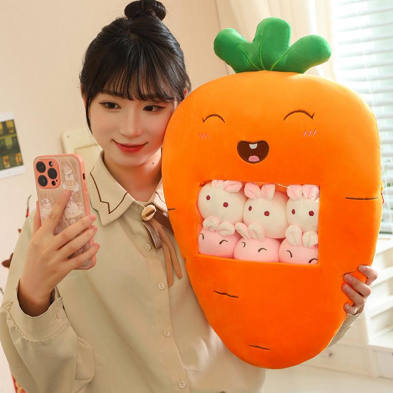 Bag Of Fruit Toy Stuffed Soft Snack Pillow Plush Strawberry Banana Avocado Carrot  Kids Toys Birthday Gift For Girl