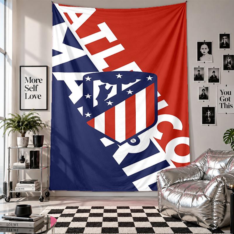 Wall TapestryAtletico Madrid Art Hanging Cloth Decorative Background Cover for Room Decoration