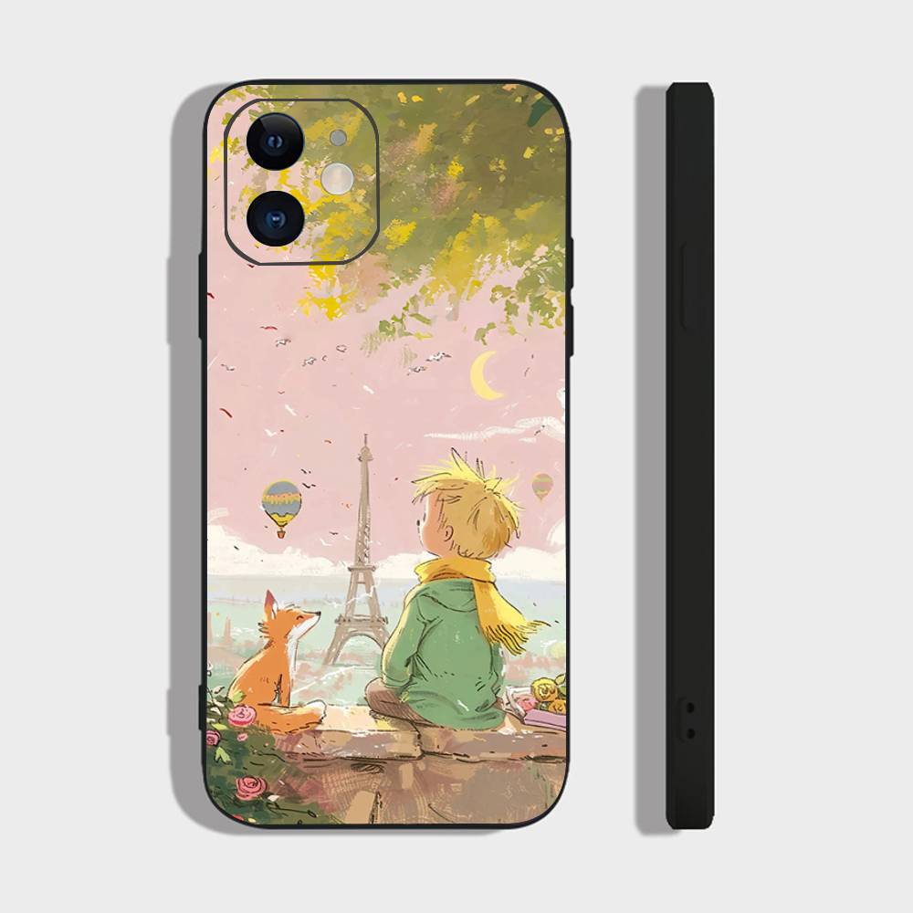 The Little Princess Rose Animation Phone Case For IPhone 17 Air 16 15 14 13 Pro Max 11 12 Black Silicone Cover
