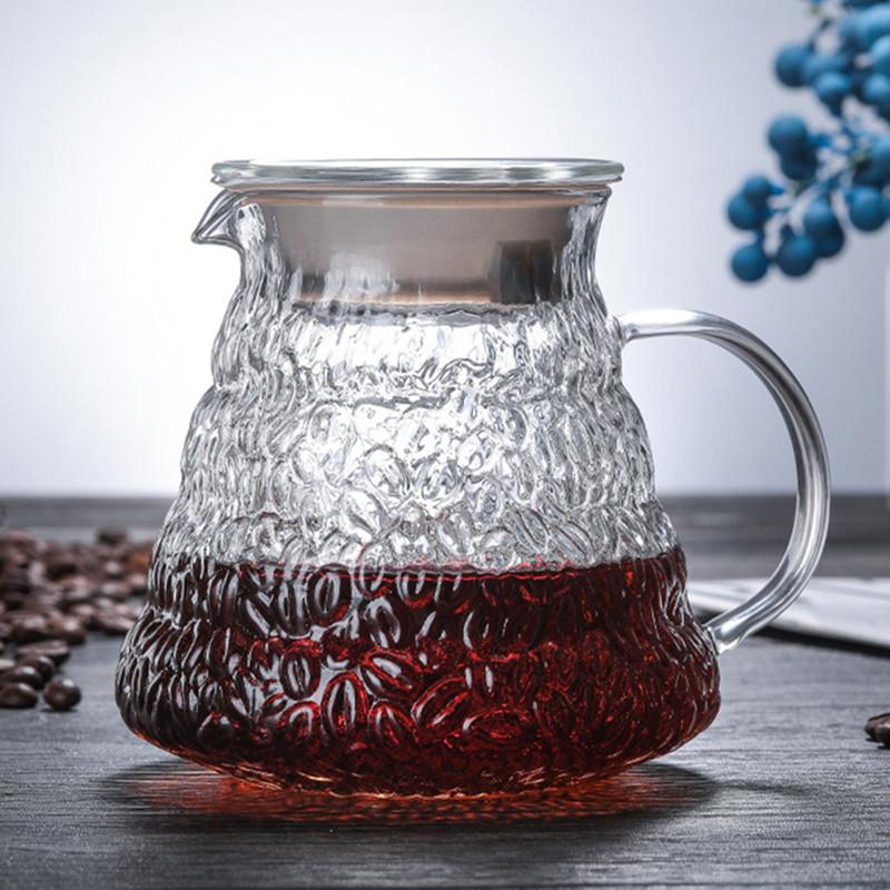 High Borosilicate Glass Coffee Percolators, Hand Drip Sharing Pot, Filter Funnel Set, Coffee Maker, Heat- Resisting, Household