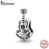 Bamoer 925 Sterling Silver Retro Charm for Original Bracelet Bangle Vintage Simple Guitar Charms Jewelry DIY Bracelet SCC1708