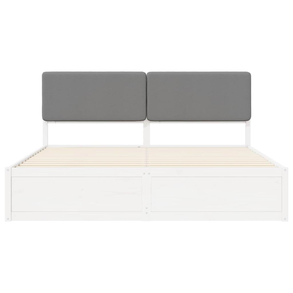 Bed Frame with Upholstered Headboard Light Grey 180 x 200 cm