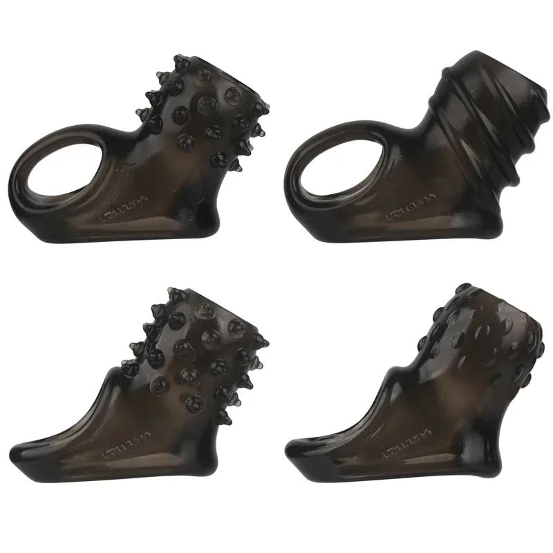 Male Delayed Ejaculation Cock Ring Penis Enlargement Penis Attachment Male Cock Chastity Cage Penis Sleeve Ring Sex Toys For Man