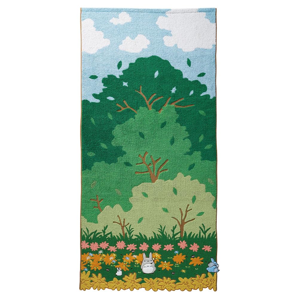 Marushin Ghibli Bath My Neighbor Bath Character Under the Camphor 1005051500 Towel, Totoro, Large, 100% Cotton, Merchandise, Gift, Birthday, Mother's