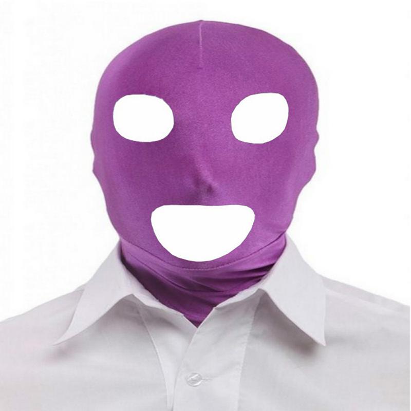 Halloween Cosplay Sexy Party Lycra Spandex Zentai Open Eyes Mouth Full Mask Hood