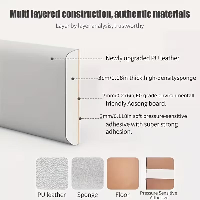 1PC 20X50CM Simplicity Anti-collision Wall Mat Soft Bag Children's Bedroom Bed Headboard Self-adhesive Soft Bag Wall Enclosure