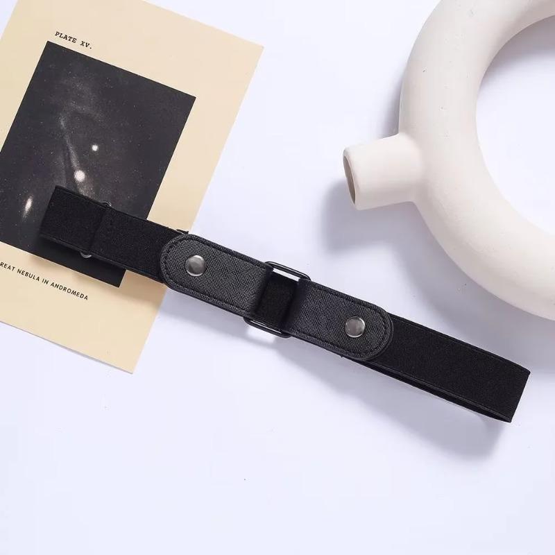 Регулируемый эластичный пояс с невидимым ремнем без пряжки, ремни для женщин, мужчин, джинсов, брюк, платьев, без пряжки, легко носить чёрный