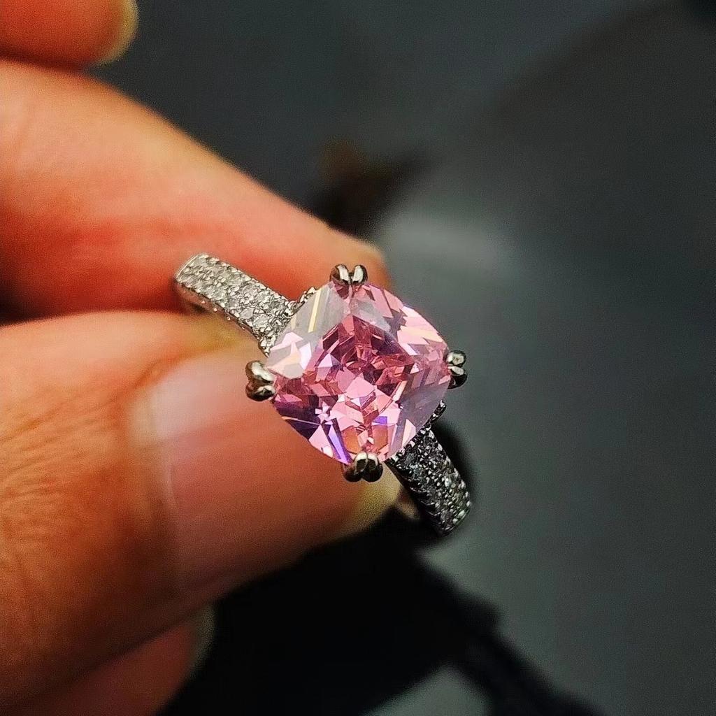 Bague Carrée Zir*****Pen Tendance Mode Femme Bijou Bague Carrée Grosse Polyvalente