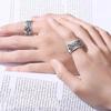 Handgefertigter 12mm Breiter Echter S925 Sterling Silber Glücksdrache Doppellagig Drehbar Geschlossener Drachenring für Mann Frau Feiner Schmuck