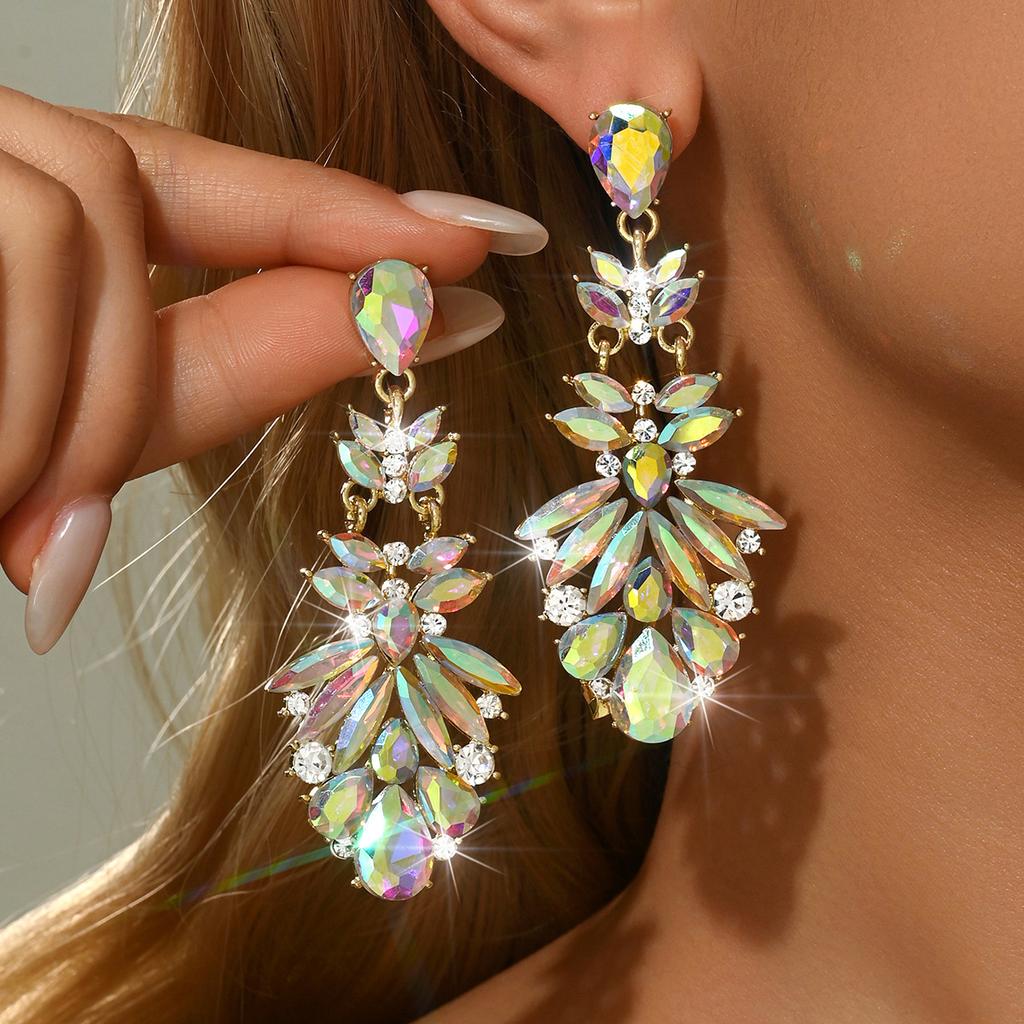 Fashion Exaggerated Alloy Diamond Earrings Women'S Long Multi-Layer Fringed Ear Jewelry