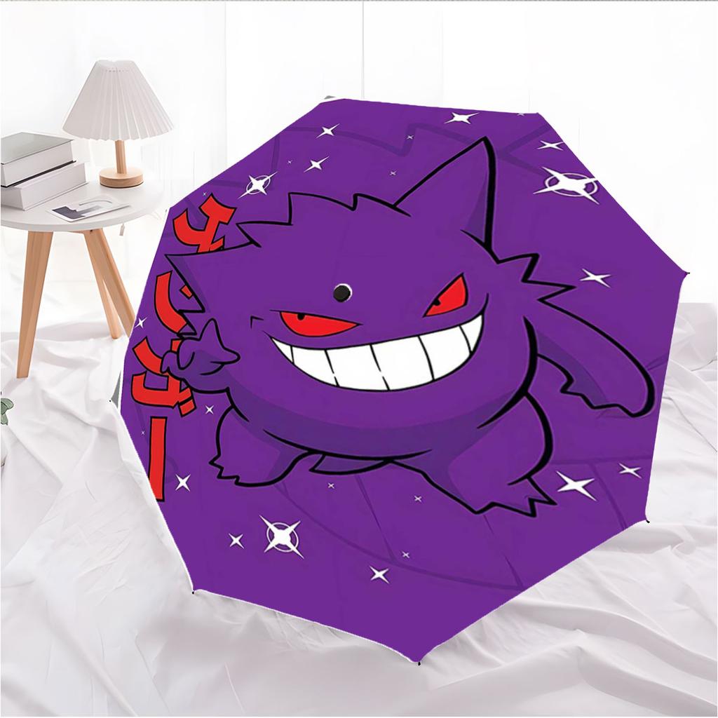 Anime Gengar Pattern Umbrella Lightweight Portable Travel Umbrella Anti-UV Sun Protection