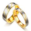 1 stücke Neue Gold Farbe Ring Edelstahl Paar Ring Mode Charge Gestreiften Ring Schmuck
