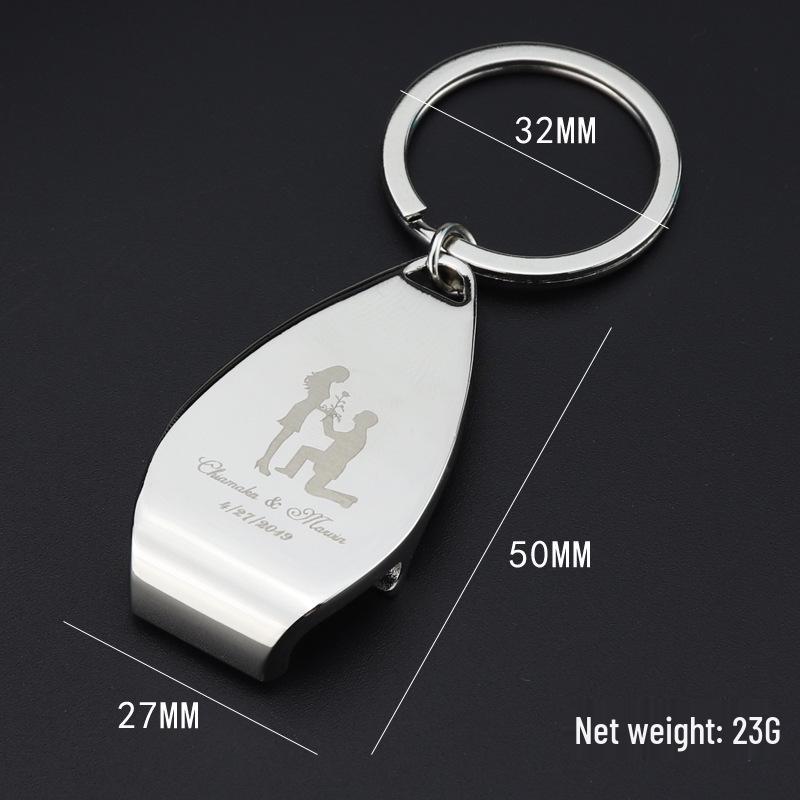 Multifunctional Metal Keychain: Glasses and Beer Bottle Opener Pendant Gift.