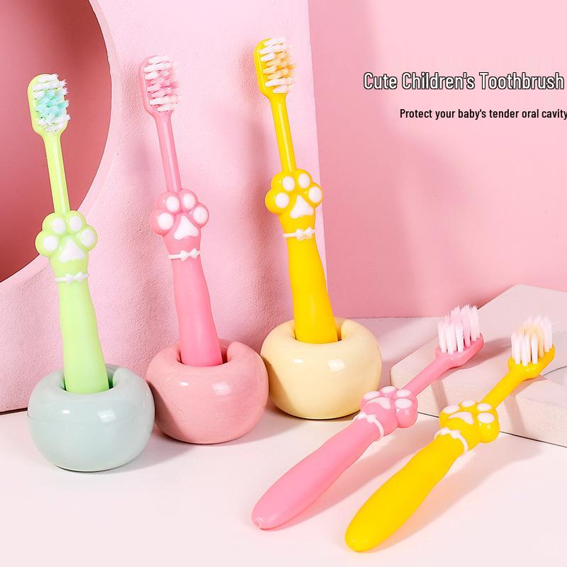 Cat Paw Soft Bristle Toothbrush for Kids Aged 3-9+ - Gentle Dental Care for Boys and Girls