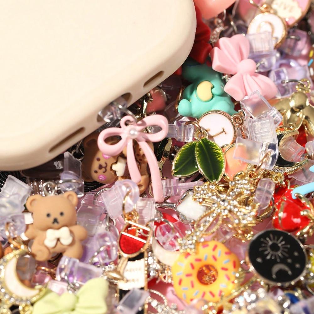 20 Multi-color Non Repeating Resin Alloy and Other Materials Dust Plugs - Cute Hearts, Flowers, Animals, Smiling Faces and Other Shapes