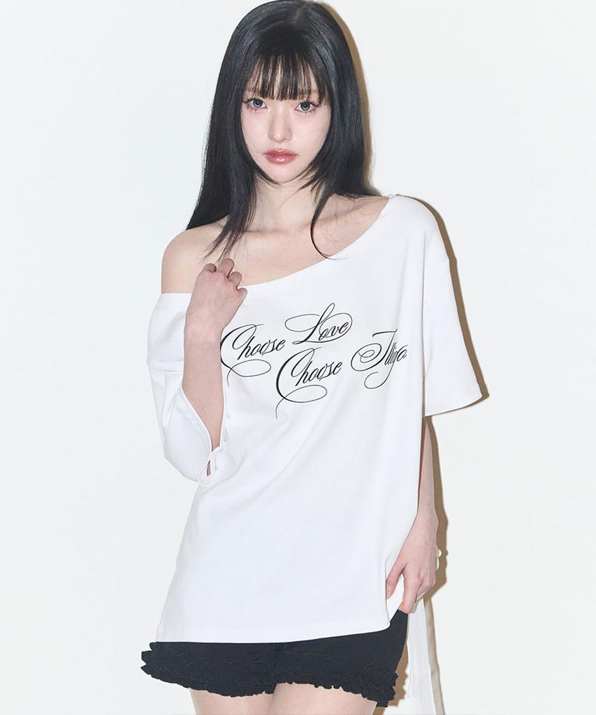 ILLIGO Sheer Ribbon Off-Shoulder Top White