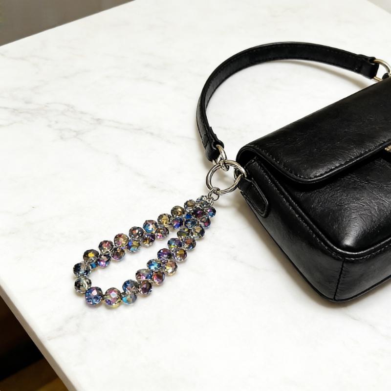 Catena Laccetto Cellulare Colorata Elegante Portachiavi con Ciondolo in Perline di Cristallo Glitterato Accessori Borsa Gioielli Portachiavi Scintillanti