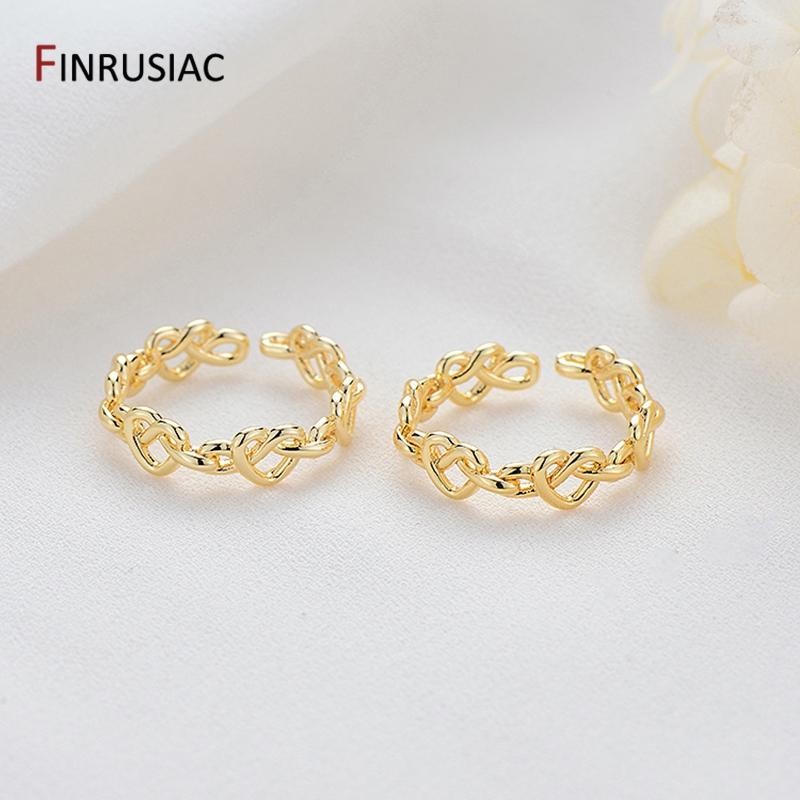

14K Gold Plated Punk Gothic Geometric Open Rings For Women, Adjustable Flower, Love Twist Rings, Ladies Fashion Jewelry