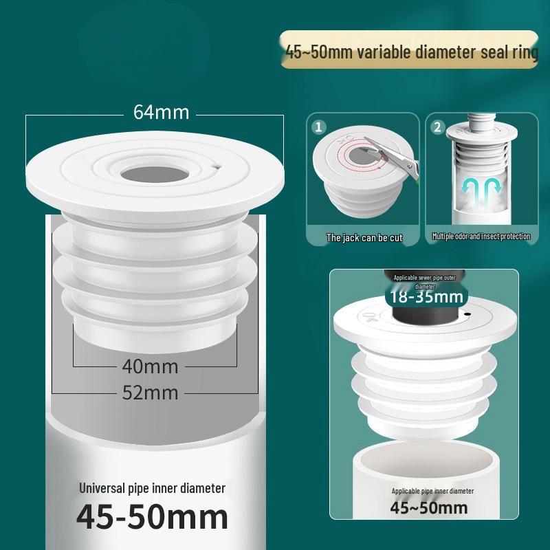 Odor-Proof Sealing Ring for Washing Machine and Floor Drain - Insect and Odor Stopper for Sewer Pipes