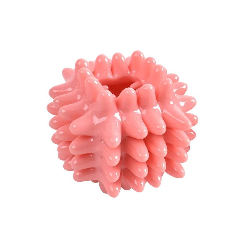 

Игрушка-дозатор корма IQ Treat Ball Игрушки Игрушка-мяч для жевания для собак Веселая интерактивная игрушка для собак для маленьких и средних кошек Устойчивая к укусам розовый