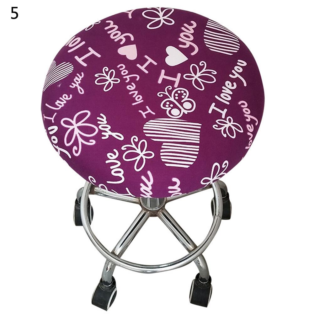 New Printed Round Chair Cover Bar Stool Cover Fashion Elastic Seat Cover Elastic Chair Slipcover Cover Home Textile