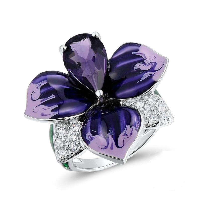 Bague Pétale de Rose Exagérée - Style Européen et Américain, Bijoux Métalliques Créatifs