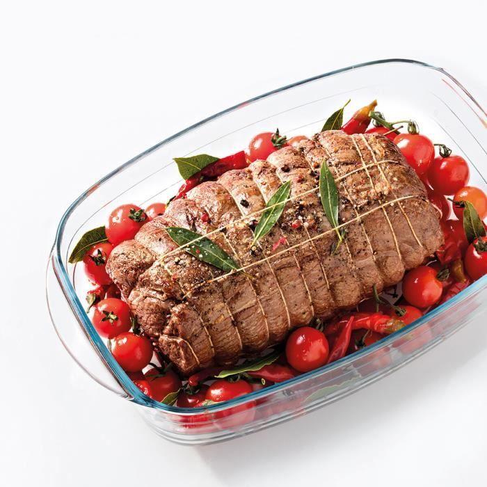 Plat de Four Ô Cuisine Ocuisine Vidrio Rectangulaire Transparent verre 39 x 24 x 6 cm (6 Unités)