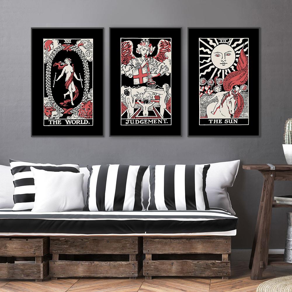 Nordic Abstrakte Liebhaber Tarot Wand Kunst Bild Leinwand Malerei Sonne Königin Priesterin Poster Drucken Drucke Wohnzimmer Wohnkultur