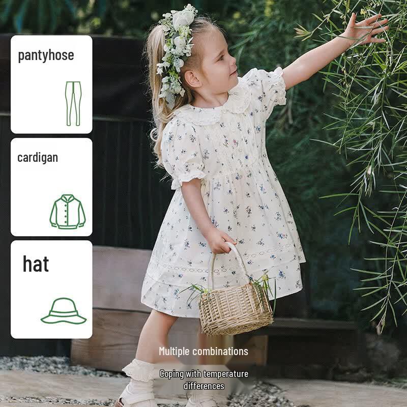 EMXEE Baby Girl Short Sleeve Floral Princess Dress