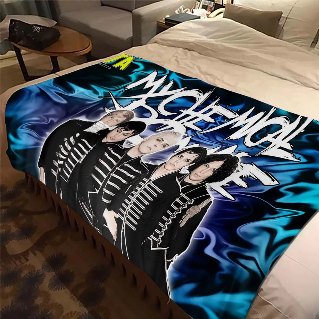 USA My Chemical Romance Band Blanket Printed Flannel Blanket Soft Warm Plush Throw Blanket for Bed Bedroom Sofa Picnic Fan Gift