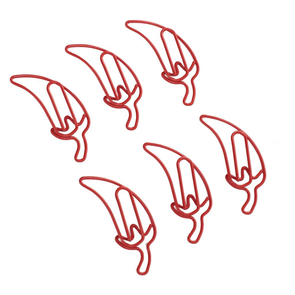 100 PCS Red Color Pepper Shaped Cute Decorative Paper Clip with Transparent Box for Office