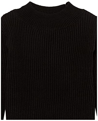 Amazon Essentials Wide-Neck Pullover Knit for Toddler Girls, Black, Size 90