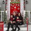Christmas Door Cover Snowflake Background Banner Merry Christmas Decorations with Ball Design Photography Hanging Cover Photo Booth Props Decorations