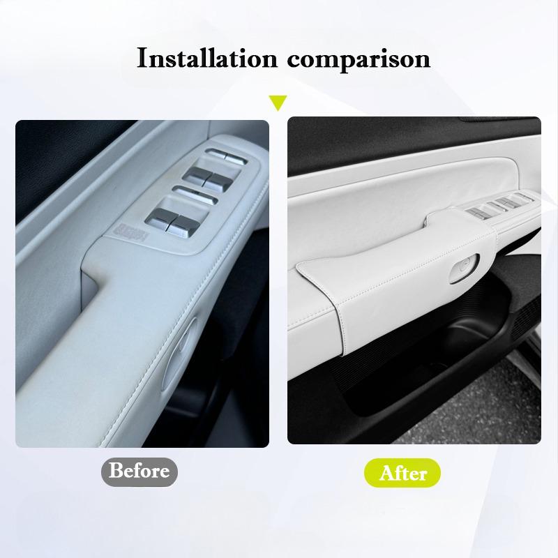 For Xpeng G6 P7+ Xiaopeng Car Door Handle Cover Leather All Inclusive Door Handle Anti Dirty Protection Pad Interior Accessories