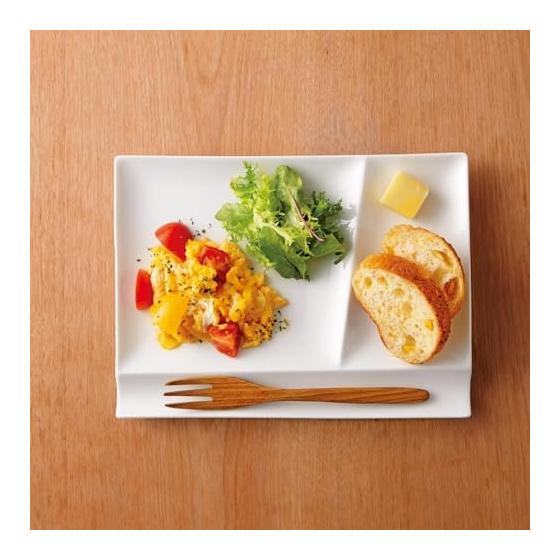 Miyama White Porcelain Divided Plate, Palette Plate L, 24x18cm, Made in Japan