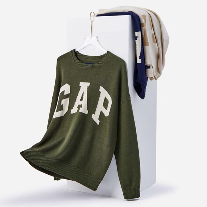 GAP Unisex Jacquard Logo Crew Neck Sweater
