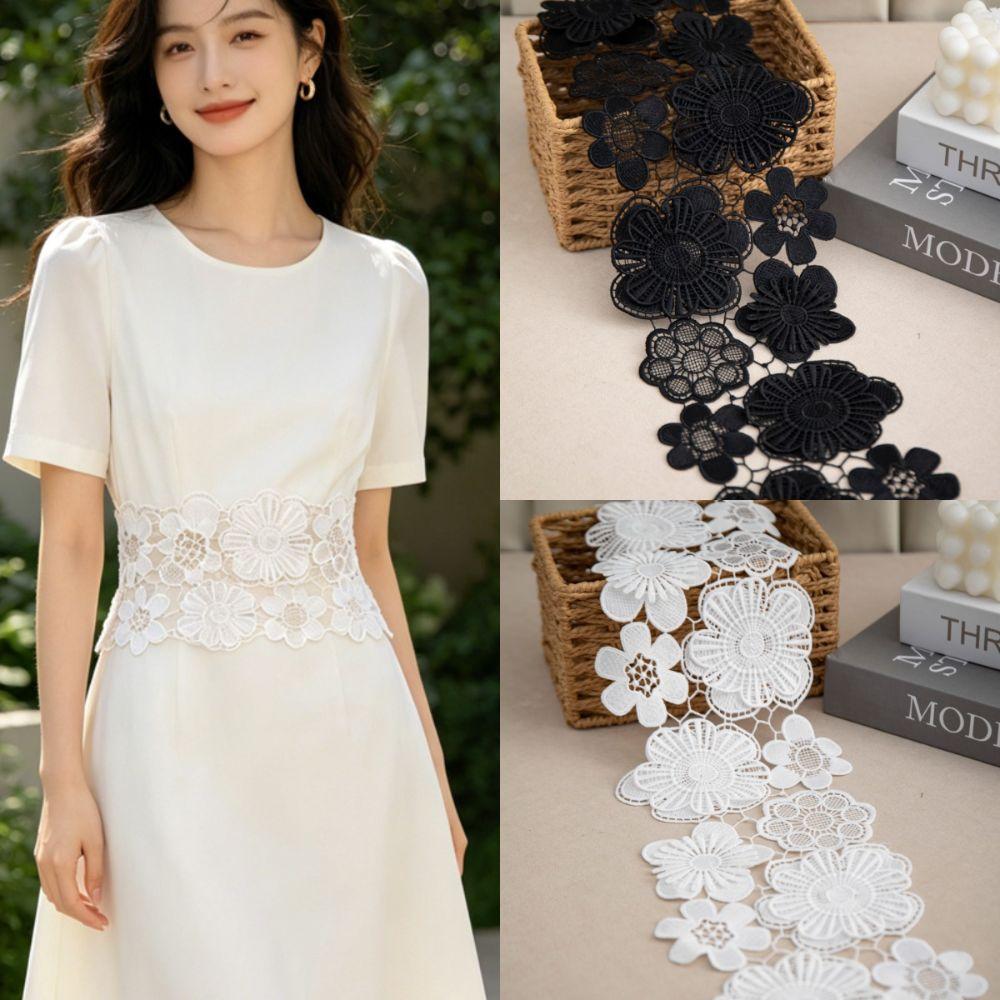 Sewing Supplies Embroidered Flower Ribbon 3d Flowers Fringe Trim Embroidered Trim Ribbon Cloth