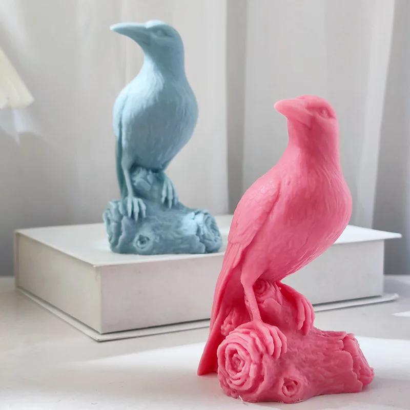 2026New Crow Silicone Mold, Handcrafted Scented Candles, Creative 3D Crows, Desktop Birds, Home Decoration, New Style