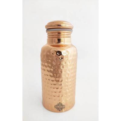 Μπουκάλι Νερού από Χαλκό με Σφυρήλατο Σχέδιο - 300 ML, Οφέλη για την Αγιουρβεδική Υγεία, Ιδανικό για Σπίτι, Γραφείο, Γυμναστήριο, Ταξίδια και Δώρο, Συσκευασία 1 τεμαχίου