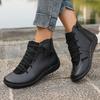 Large size retro cowboy short boots for women, autumn and winter TEUM retro locomotive short boots for women