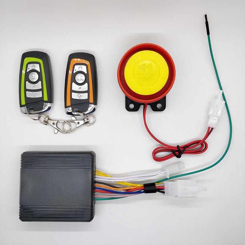 12V Motorcycle Alarm with Start, Dual Flash, and Automatic Defense