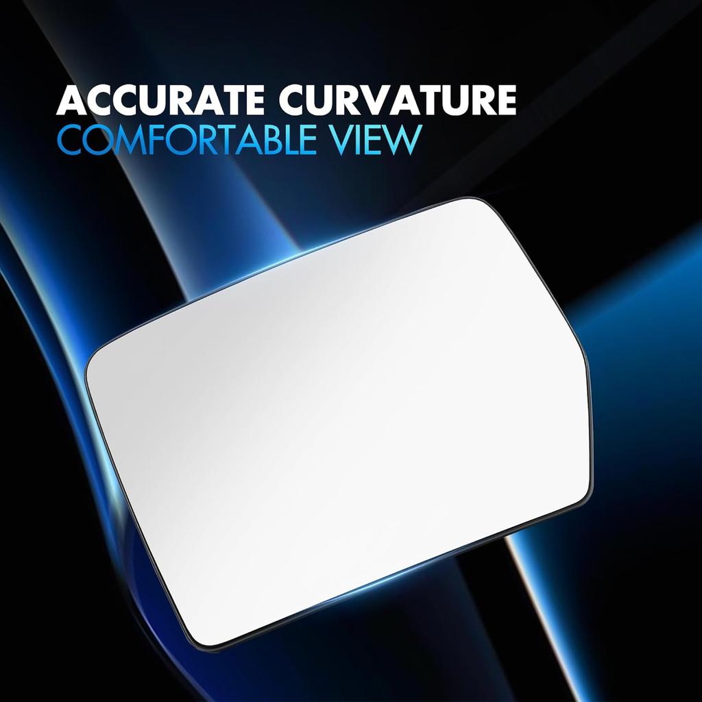 Driver Side Mirror Glass Replacement For Ford F150 2004 2005 2006 2007 2008 2009 2010, Left Heated View Mirror With Rear Holder, 4L3Z17K707DB