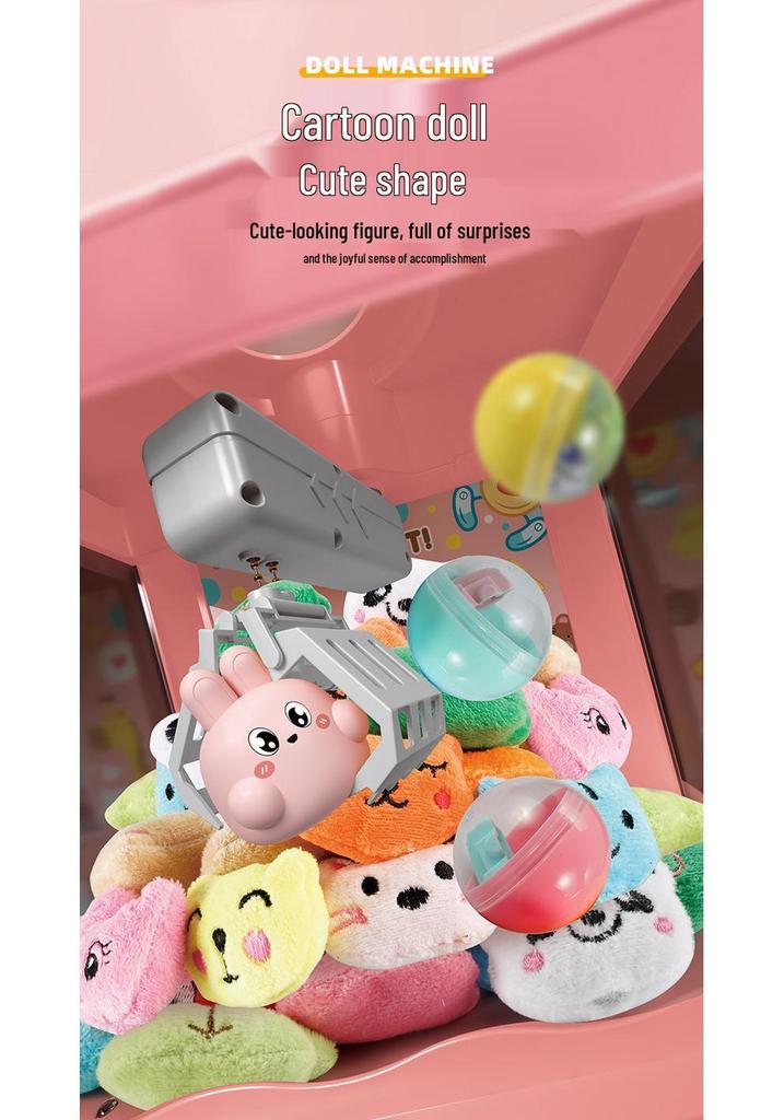 Large Cartoon Rabbit Claw Machine for Kids' Pretend Play - Plush Grab Gashapon Toy.