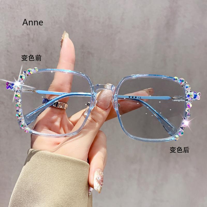 Luxury Diamond Cut Photochromic Glasses Men Women Trendy New Color Changing Eyeglasses Fashion Handmade Myopia Glasses for Lady