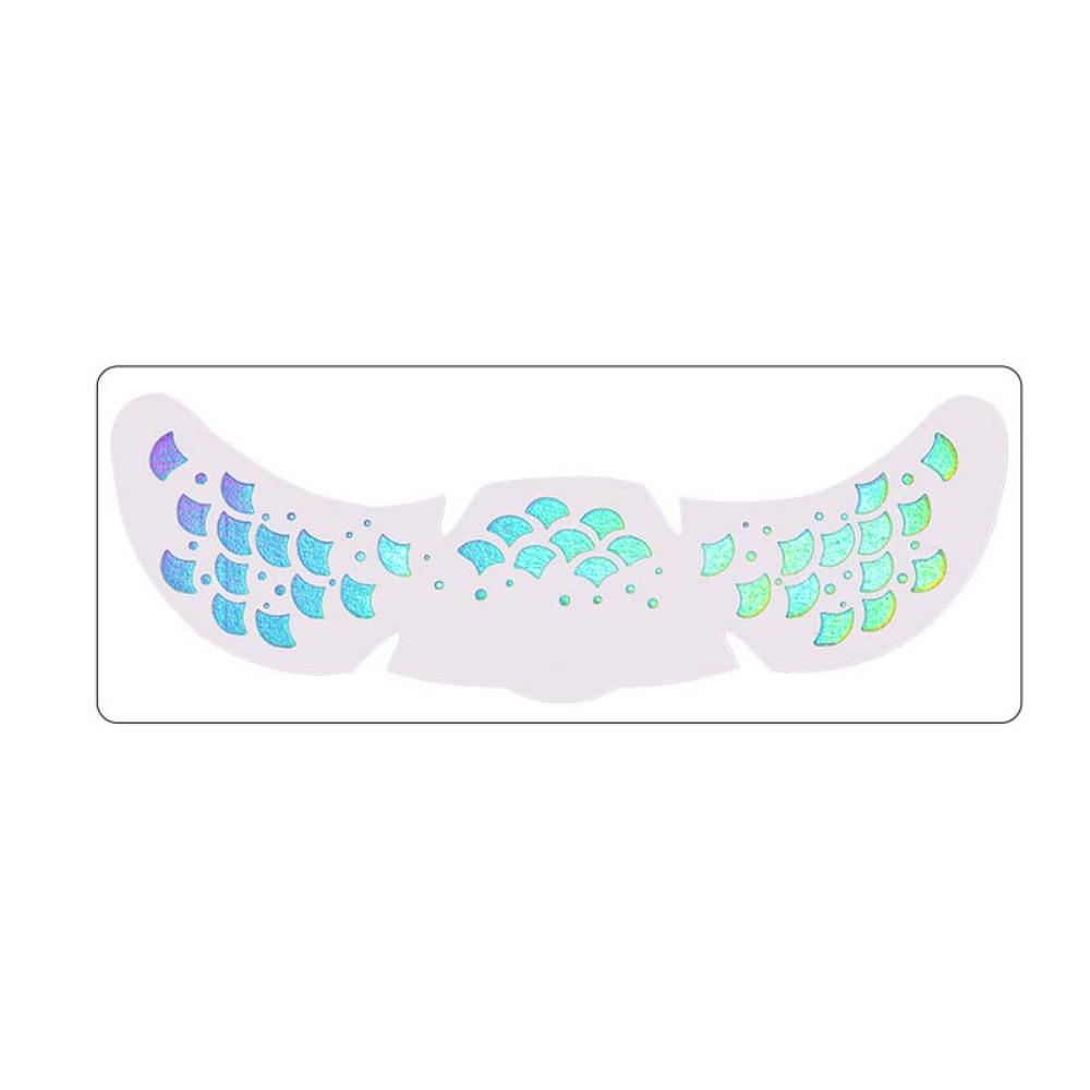 DIY Face Temporary Tattoo Fish Scale Moon Star Face Tattoo Sticker  Women