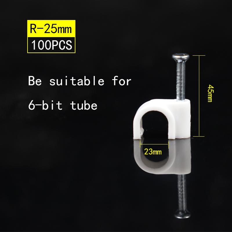 100pcs Cable Clips 4/6/8/10/12/14/16/20mm Cable Wire Clips Nail In Cable Clips Cable Tacks Coaxial Nail Clamps  Nails For Cords