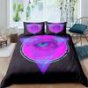 Mandala-Augen King Queen Bettbezug Boho Psychedelic Style Bettwäsche Set Teenager Erwachsene Hamsa Hand Teufelsauge Polyester Bettbezug
