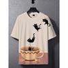 Summer Men's Kitten 3D Printed Crew Neck T-Shirt